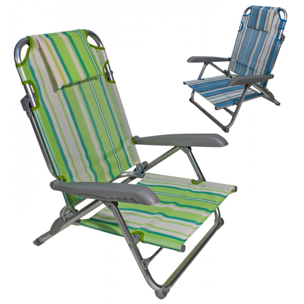 Spiaggina Alluminio Regolabile sedia sdraio da spiaggia 4 posizioni - IVO  STORE
