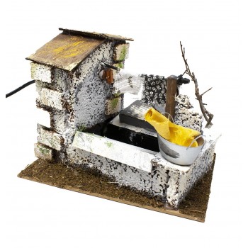 Scena per Presepe Fontana con Lavatoio 20 x 14 x 17 cm Pompa Funzionante - 10978