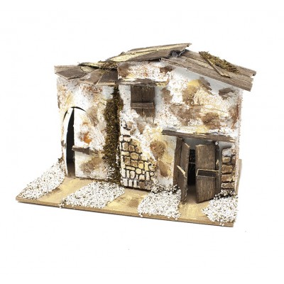 Casolare per Presepe con Due Porte 20x14 cm 11304