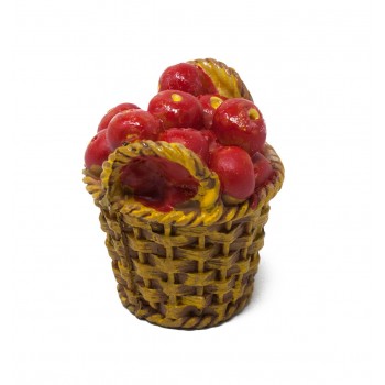 Cesto con Mele 4 cm Miniature per Presepe in Resina 11276
