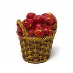 Cesto con Mele 4 cm Miniature per Presepe in Resina 11276