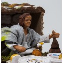 Uomo che Mangia Pastore per Presepe in Movimento Statuina 10 cm