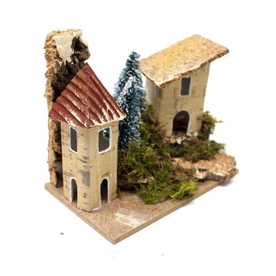 3 Casette  con Alberi per Presepe 10x6 cm 11565B