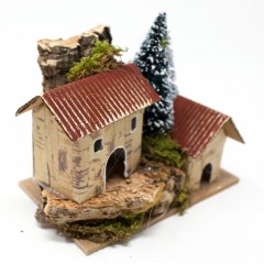 3 Casette  con Alberi per Presepe 10x6 cm 11565B