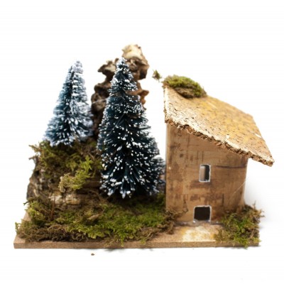 3 Casette  con Alberi per Presepe 10x6 cm 11565B